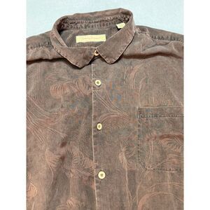 Tommy Bahama Silk‎ Button Up Shirt Floral Print Short Sleeve XXL